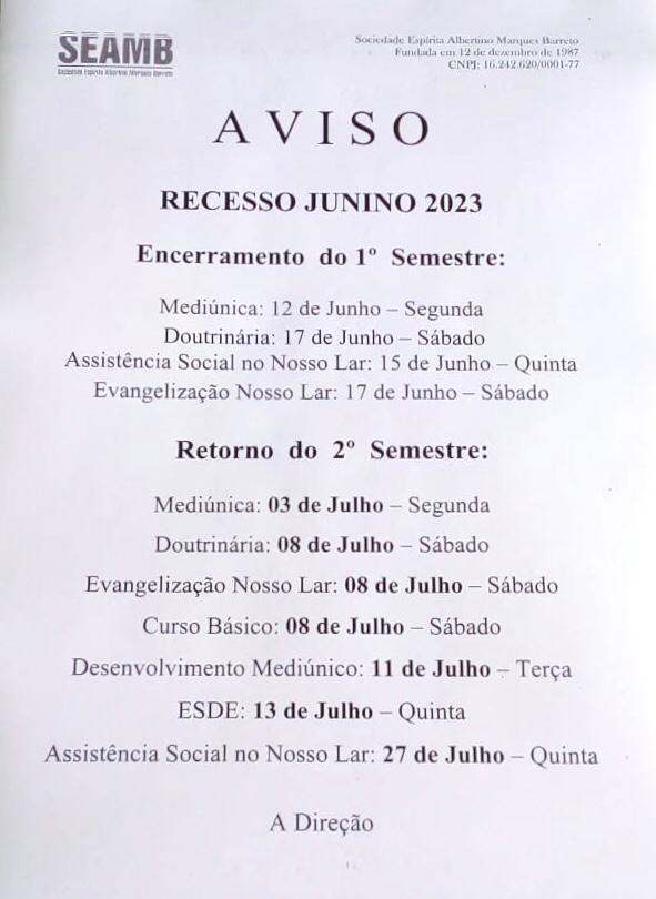 RECESSO JUNINO 2023