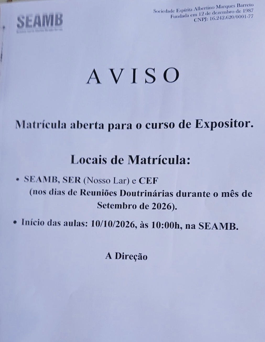 Abertas as inscrições para o Curso de Expositores 2026